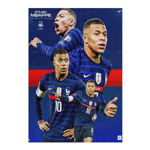 Mbappe 300 Teile Uzzles Erwachsene Puzzle Fußballspieler Schwierigkeit Wooden Puzzles Familie Dekoration Bildung Spiel Spielzeug (40x28) cm von LOPUCK