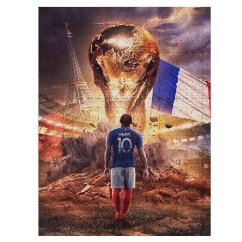 Mbappe Erwachsene Puzzle 500 Teile Puzzle Soccer Player Wooden Puzzle Lernspielzeug Spiel Familiendekoration 500PCS (52x38cm) von LOPUCK