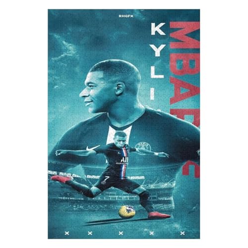 Mbappe Erwachsene Puzzles Puzzle 1000 Teile Puzzles Fußballspieler Puzzle Lernspiel Spielzeug Familiendekoration (75x50) cm von LOPUCK