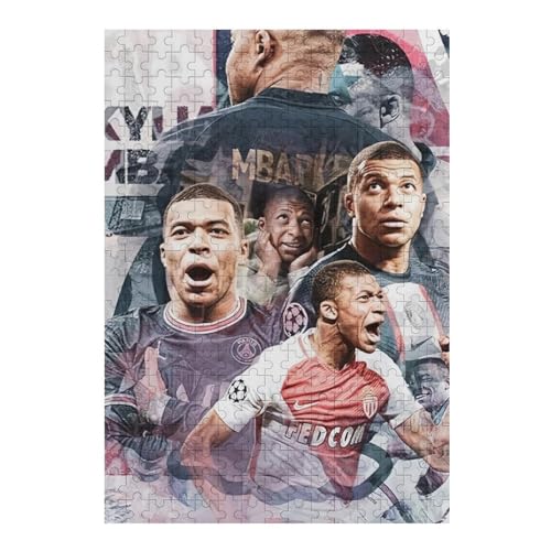 Mbappe Erwachsene Puzzles Puzzle 300 Teile Puzzles Fußballspieler Puzzle Lernspiel Spielzeug Familiendekoration (40x28) cm von LOPUCK