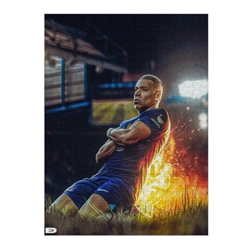 Mbappe Erwachsene Puzzles Puzzle 500 Teile Puzzles Fußballspieler Puzzle Lernspiel Spielzeug Familiendekoration (52x38) cm von LOPUCK