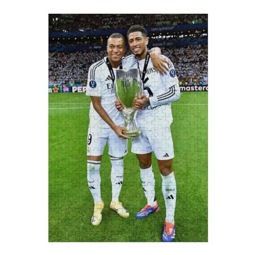 Mbappe Madrid 300 Teile Wooden Puzzle Erwachsene Kinder Puzzle Schwierigkeitsgrad Puzzles Fußballspieler Puzzles Familie Dekoration Lernspielzeug Spiele (40x28) cm von LOPUCK