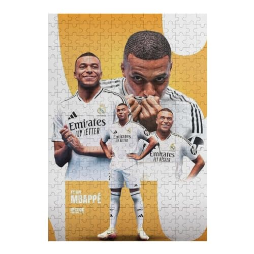 Mbappe Madrid 300 Teile Wooden Puzzles Lernen Lernspielzeug Familienspiele Geburtstagsgeschenke Für Kleinkinder Kinder Jungen Mädchen Puzzles (40x28) cm von LOPUCK