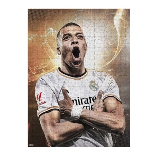 Mbappe Madrid 500 Teile Puzzles Für Erwachsene Puzzles Fußballspieler Wooden Puzzles Schwieriges Und Herausforderndes Spiel (52x38) cm von LOPUCK