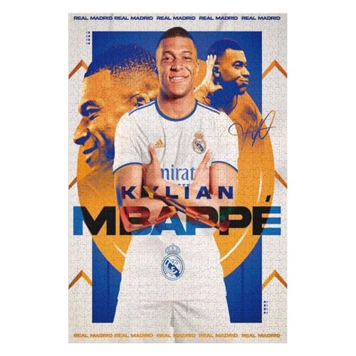 Mbappe MadridWooden Puzzles Für Erwachsene 1000 Teile Fußballspieler Puzzle Für Erwachsene 1000 Teile Für Familienspiel Teenager Puzzle (75x50) cm von LOPUCK