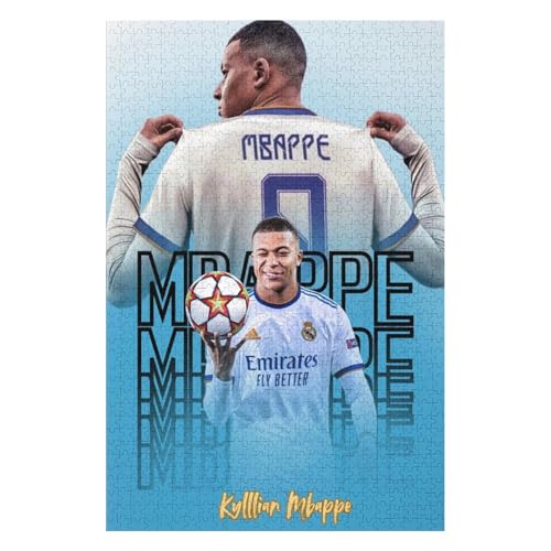 Mbappe MadridWooden Puzzles Für Erwachsene 1000 Teile Fußballspieler Puzzle Für Erwachsene 1000 Teile Für Familienspiel Teenager Puzzle (75x50) cm von LOPUCK