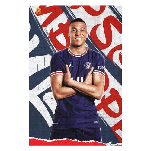 Mbappe1000 Puzzleteile Puzzle Erwachsene Puzzle Schwierigkeitsgrad Puzzle Fußballspieler Wooden Puzzles Lernspielzeug Spiel (75x50) cm von LOPUCK