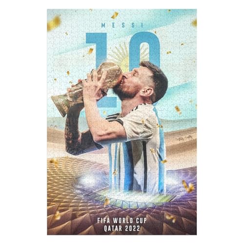 Messi 1000 Teile Puzzle Puzzle Erwachsene Puzzles Fußballspieler Wooden Puzzles Familie Dekoration Bildung Spiel Spielzeug (75x50) cm von LOPUCK