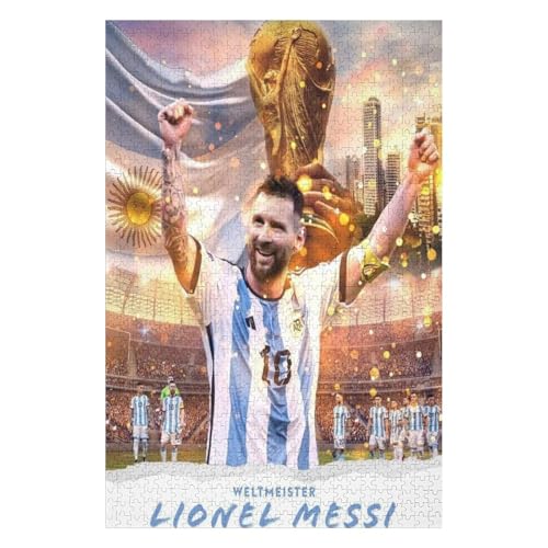 Messi 1000 Teile Wooden Puzzles Für Erwachsene Puzzles 1000 Teile Puzzles Für Erwachsene Puzzle Schwierig Und Herausfordernd (75x50) cm von LOPUCK