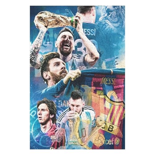 Messi 1000-teiliges Puzzle Für Erwachsene - Wooden Puzzles 1000-teiliges Puzzle Für Erwachsene | Rätsel (75x50) cm von LOPUCK