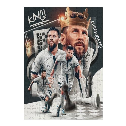 Messi 300 Teile Puzzle Puzzle Erwachsene Puzzles Fußballspieler Wooden Puzzles Familie Dekoration Bildung Spiel Spielzeug (40x28) cm von LOPUCK