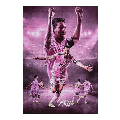 Messi 300 Teile Uzzles Erwachsene Puzzle Fußballspieler Schwierigkeit Wooden Puzzles Familie Dekoration Bildung Spiel Spielzeug (40x28) cm von LOPUCK