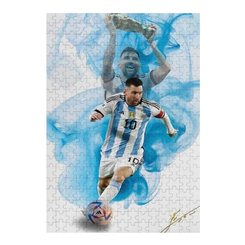 Messi 300 Teile Wooden Puzzles Lernen Lernspielzeug Familienspiele Geburtstagsgeschenke Für Kleinkinder Kinder Jungen Mädchen Puzzles (40x28) cm von LOPUCK