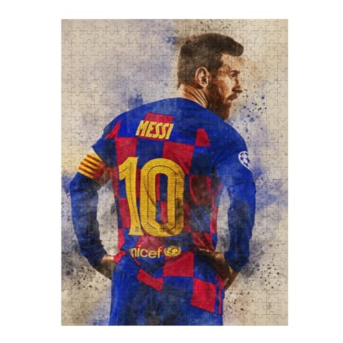 Messi 500 Teile Wooden Puzzle Erwachsene Kinder Puzzle Schwierigkeitsgrad Puzzles Fußballspieler Puzzles Familie Dekoration Lernspielzeug Spiele (52x38) cm von LOPUCK