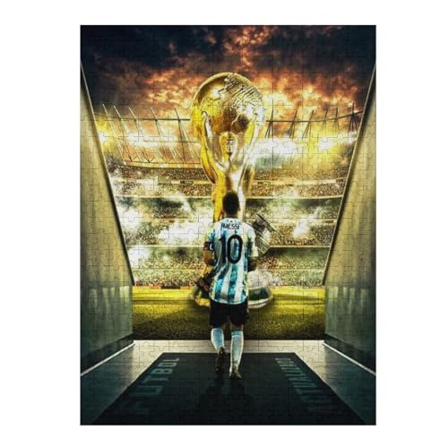 Messi 500 Teile Wooden Puzzles Lernen Lernspielzeug Familienspiele Geburtstagsgeschenke Für Kleinkinder Kinder Jungen Mädchen Puzzles (52x38) cm von LOPUCK