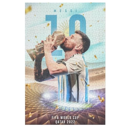 Messi Erwachsene Puzzle 1000 Teile Puzzle Fußballer Wooden Puzzle Lernspielzeug Spiel Familiendekoration 1000 PCS von LOPUCK