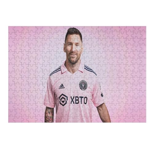 Messi Miami 300 Teile Puzzle Puzzle Erwachsene Puzzles Soccer Player Wooden Puzzles Familie Dekoration Bildung Spiel Spielzeug 300 PCS von LOPUCK