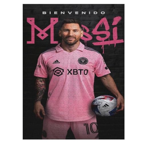 Messi Miami 500 Teile Wooden Puzzle Erwachsene Kinder Puzzle Schwierigkeitsgrad Puzzles Fußballer Puzzles Familie Dekoration Lernspielzeug Spiele 500 PCS von LOPUCK