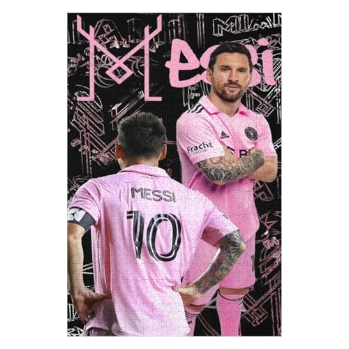 Messi Puzzle Erwachsene Fußballspieler Puzzles 1000 Teile Wooden Puzzles Bildung Spielzeug Spiel Familie Dekoration (75x50) cm von LOPUCK