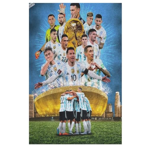 Messi Puzzle Erwachsene Und Kinder Fußballspieler Puzzles 1000 Teile Wooden Puzzles Bildung Spielzeug Spiel Familie Dekoration 1000 PCS von LOPUCK