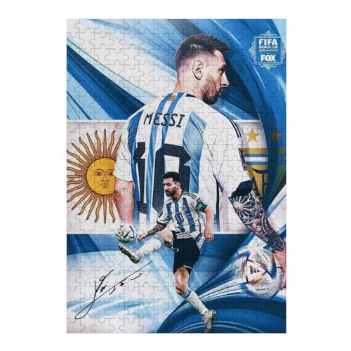 Messi Puzzle Für Erwachsene 300 Teile Wooden Puzzles Für Großes Puzzle Familie Herausfordernde Spiele Unterhaltung Spielzeug Geschenke Puzzles (40x28) cm von LOPUCK