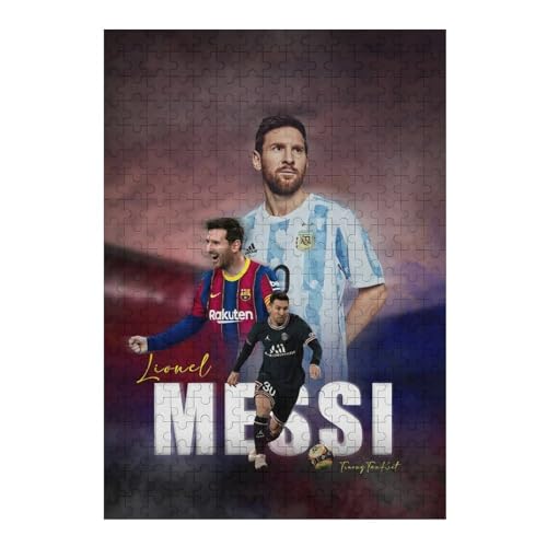 Messi Puzzle Für Erwachsene 300 Teile Wooden Puzzles Für Großes Puzzle Familie Herausfordernde Spiele Unterhaltung Spielzeug Geschenke Puzzles (40x28) cm von LOPUCK