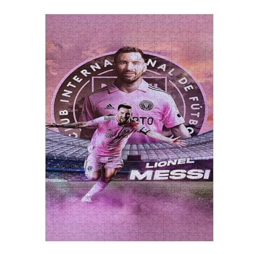 Messi Puzzles 500 Teile Puzzle Jungen Und Mädchen Puzzle Fußballspieler Puzzles Lernspiele Spielzeug Familiendekoration (52x38) cm von LOPUCK