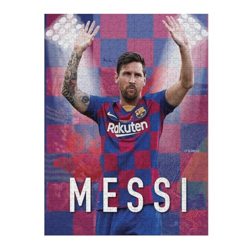 Messi Puzzles 500 Teile Puzzle Jungen Und Mädchen Puzzle Fußballspieler Puzzles Lernspiele Spielzeug Familiendekoration (52x38) cm von LOPUCK