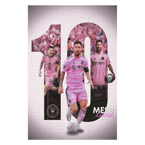 Messi Puzzles Erwachsene Puzzle 1000 Teile Puzzle Fußballspieler Wooden Puzzle Lernspielzeug Spiel Familiendekoration (75x50) cm von LOPUCK