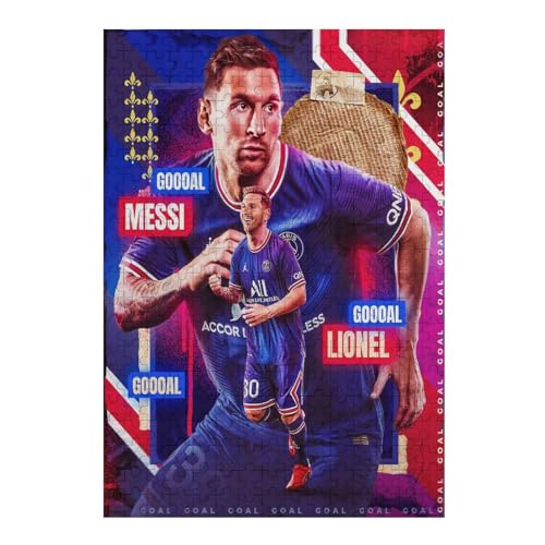 MessiWooden Puzzles Für Erwachsene 300 Teile Fußballspieler Puzzle Für Erwachsene 300 Teile Für Familienspiel Teenager Puzzle (40x28) cm von LOPUCK