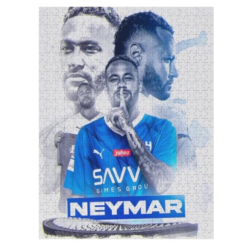 Neymar Al Hilal 500 Teile Wooden Puzzle Erwachsene Kinder Puzzle Schwierigkeitsgrad Puzzles Fußballer Puzzles Familie Dekoration Lernspielzeug Spiele 500 PCS von LOPUCK