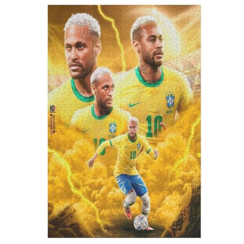 Neymar Puzzles 1000 Teile Puzzle Jungen Und Mädchen Puzzle Fußballspieler Puzzles Lernspiele Spielzeug Familiendekoration 1000 PCS von LOPUCK