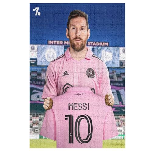 Puzzle 1000 Teile Messi Miami Puzzles Erwachsene Schwierigkeitsgrad Wooden Puzzles Fußballer Puzzle Lernspiele Spielzeug 1000 PCS von LOPUCK