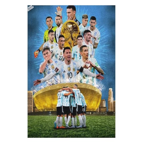 Puzzle 1000 Teile Messi Puzzle Erwachsene Puzzle Fußballspieler Wooden Puzzles Familie Dekoration Bildung Spielzeug Spiel (75x50) cm von LOPUCK