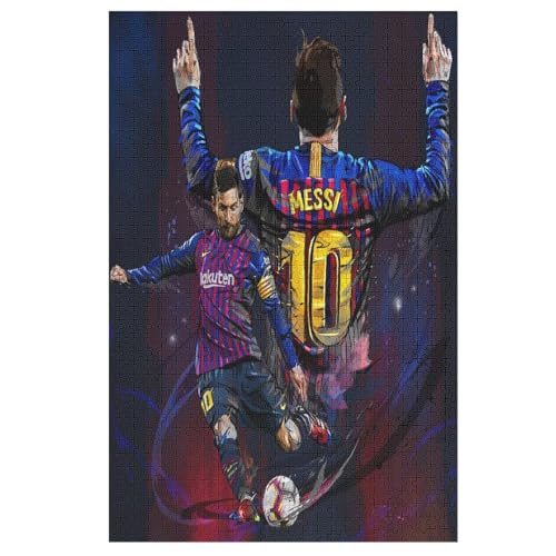 Puzzle 1000 Teile Messi Puzzles Erwachsene Schwierigkeitsgrad Wooden Puzzles Fußballer Puzzle Lernspiele Spielzeug 1000 PCS von LOPUCK