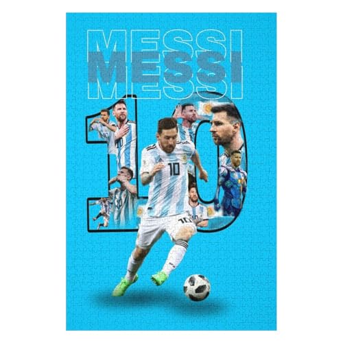 Puzzle 1000 Teile Messi Puzzles Erwachsene Schwierigkeitsgrad Wooden Puzzles Fußballspieler Puzzle Lernspiele Spielzeug (75x50) cm von LOPUCK