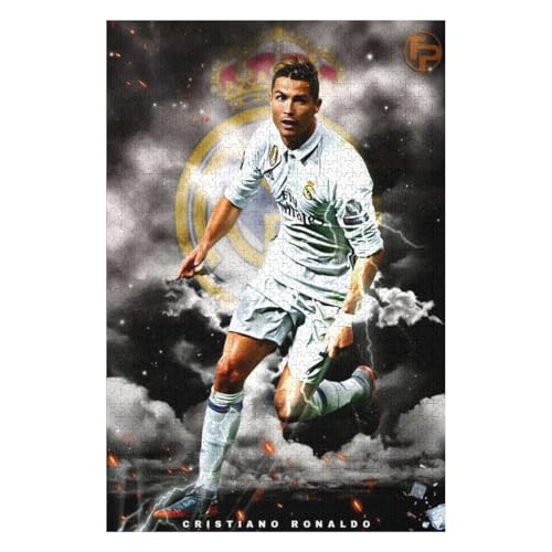 Puzzle 1000 Teile Ronaldo Puzzles Erwachsene Schwierigkeitsgrad Wooden Puzzles Fußballspieler Puzzle Lernspiele Spielzeug (75x50) cm von LOPUCK