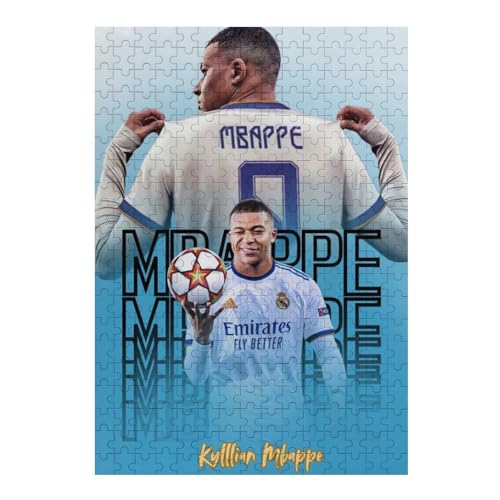 Puzzle 300 Teile Mbappe Madrid Puzzle Erwachsene Puzzle Fußballspieler Wooden Puzzles Familie Dekoration Bildung Spielzeug Spiel (40x28) cm von LOPUCK