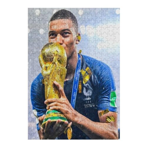 Puzzle 300 Teile Mbappe Puzzle Erwachsene Puzzle Fußballspieler Wooden Puzzles Familie Dekoration Bildung Spielzeug Spiel (40x28) cm von LOPUCK