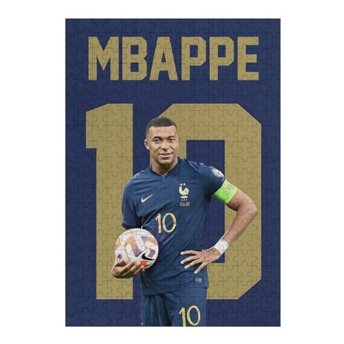 Puzzle 300 Teile Mbappe Puzzle Erwachsene Puzzle Fußballspieler Wooden Puzzles Familie Dekoration Bildung Spielzeug Spiel (40x28) cm von LOPUCK