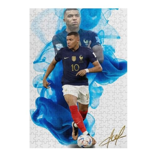 Puzzle 300 Teile Mbappe Puzzle Erwachsene Wooden Puzzles Fußballspieler Puzzle Familie Dekoration Bildung Spiel Spielzeug (40x28) cm von LOPUCK