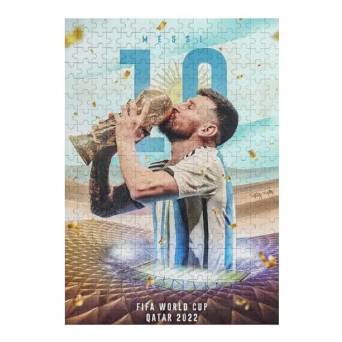 Puzzle 300 Teile Messi Puzzle Erwachsene Puzzle Fußballspieler Wooden Puzzles Familie Dekoration Bildung Spielzeug Spiel (40x28) cm von LOPUCK