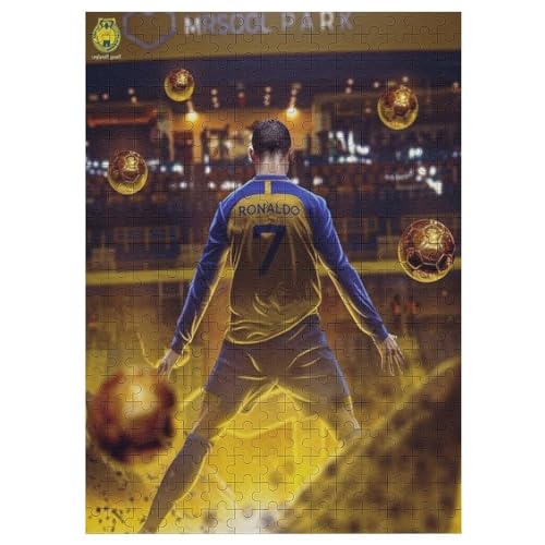 Puzzle 300 Teile Ronaldo Al NASSR Puzzle Erwachsene Wooden Puzzles Fußballer Puzzle Familie Dekoration Bildung Spiel Spielzeug 300 PCS von LOPUCK