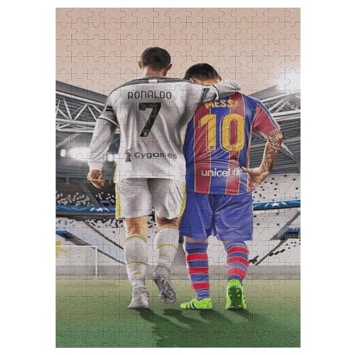 Puzzle 300 Teile Ronaldo Messi Puzzle Erwachsene Puzzle Fußballer Wooden Puzzles Familie Dekoration Bildung Spielzeug Spiel 300 PCS von LOPUCK