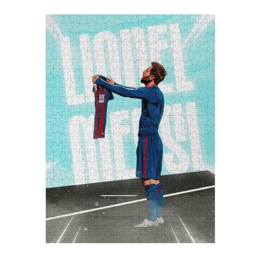 Puzzle 500 Teile Messi Puzzle Erwachsene Puzzle Fußballspieler Wooden Puzzles Familie Dekoration Bildung Spielzeug Spiel (52x38) cm von LOPUCK