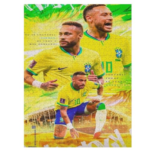 Puzzle 500 Teile Neymar Puzzles Erwachsene Schwierigkeitsgrad Wooden Puzzles Fußballer Puzzle Lernspiele Spielzeug 500 PCS von LOPUCK