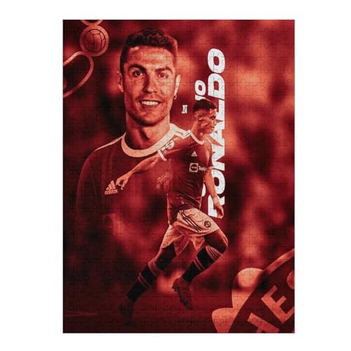 Puzzle 500 Teile Ronaldo Puzzle Erwachsene Wooden Puzzles Fußballspieler Puzzle Familie Dekoration Bildung Spiel Spielzeug (52x38) cm von LOPUCK