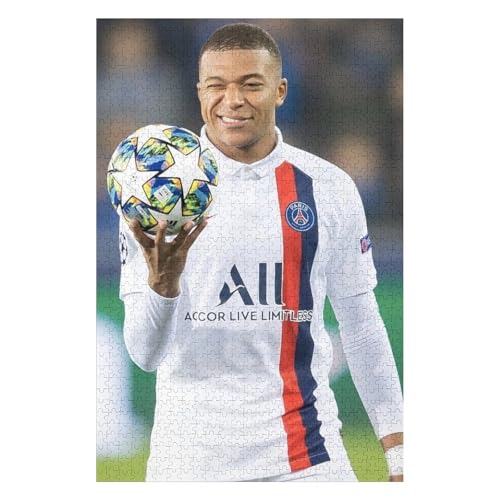 Puzzle Für Erwachsene 1000 Teile Mbappe Madrid Puzzles 1000 Teile Für Erwachsene Fußballspieler Wooden Puzzle Für Teenager Puzzlespiel Spielzeuggeschenk (75x50) cm von LOPUCK