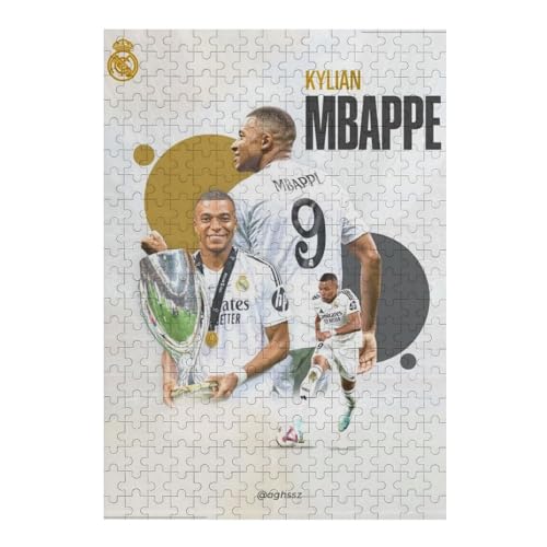 Puzzle Für Erwachsene 300 Teile Mbappe Madrid Puzzles 300 Teile Für Erwachsene Fußballspieler Wooden Puzzle Für Teenager Puzzlespiel Spielzeuggeschenk (40x28) cm von LOPUCK