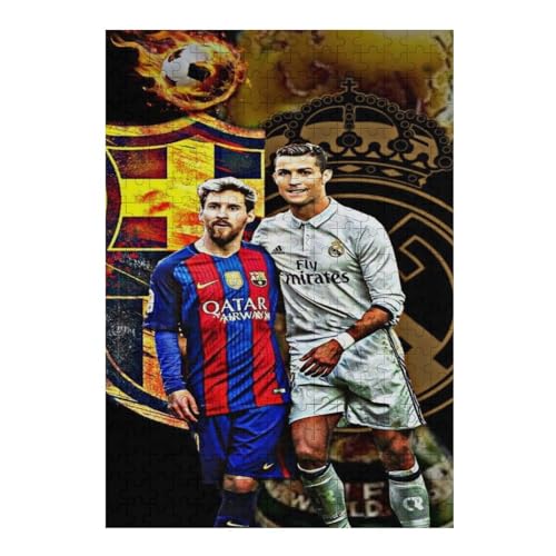 Puzzle Für Erwachsene 300 Teile Ronaldo Messi Puzzles 300 Teile Für Erwachsene Fußballspieler Wooden Puzzle Für Teenager Puzzlespiel Spielzeuggeschenk (40x28) cm von LOPUCK